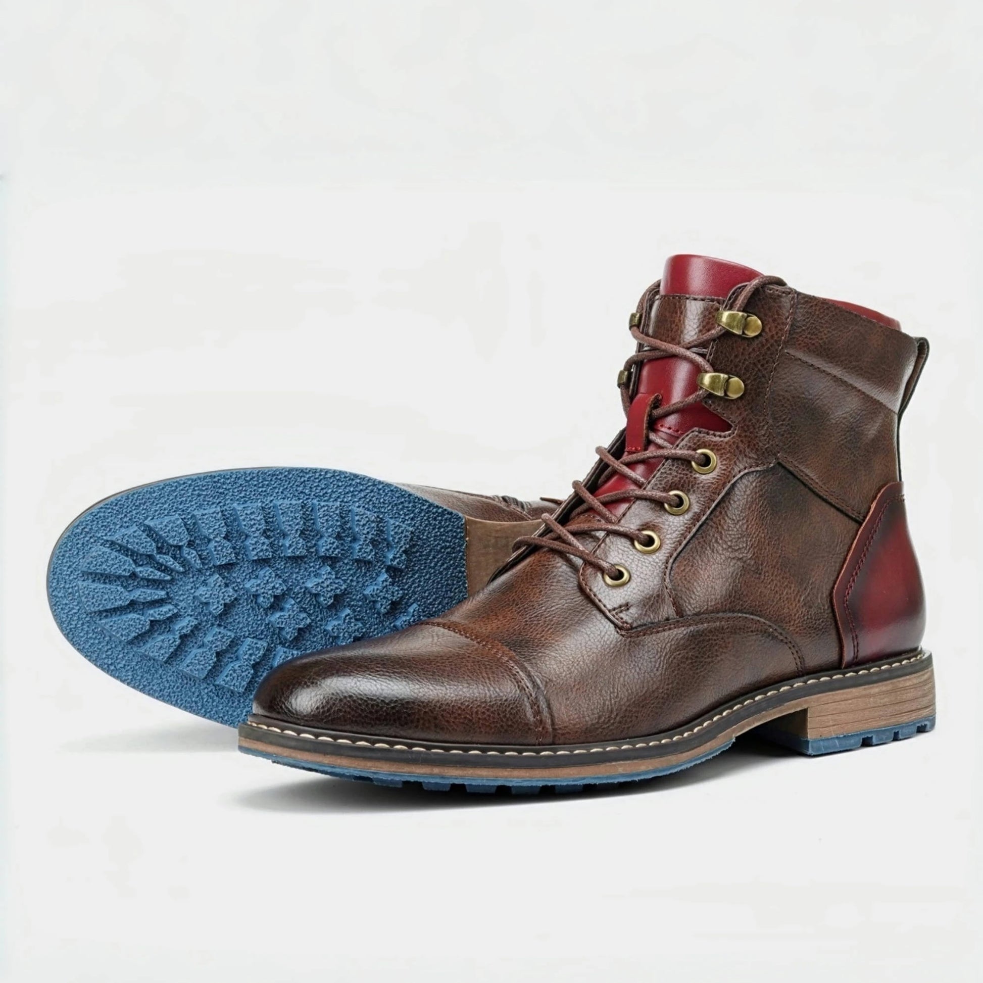 Men's Classic Leather Ankle Boots with Zipper Closure - Ky Ky Kiwi