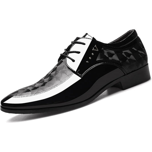 Men's Moire Pattern Oxford Shoes for Formal Business Attire - Ky Ky Kiwi