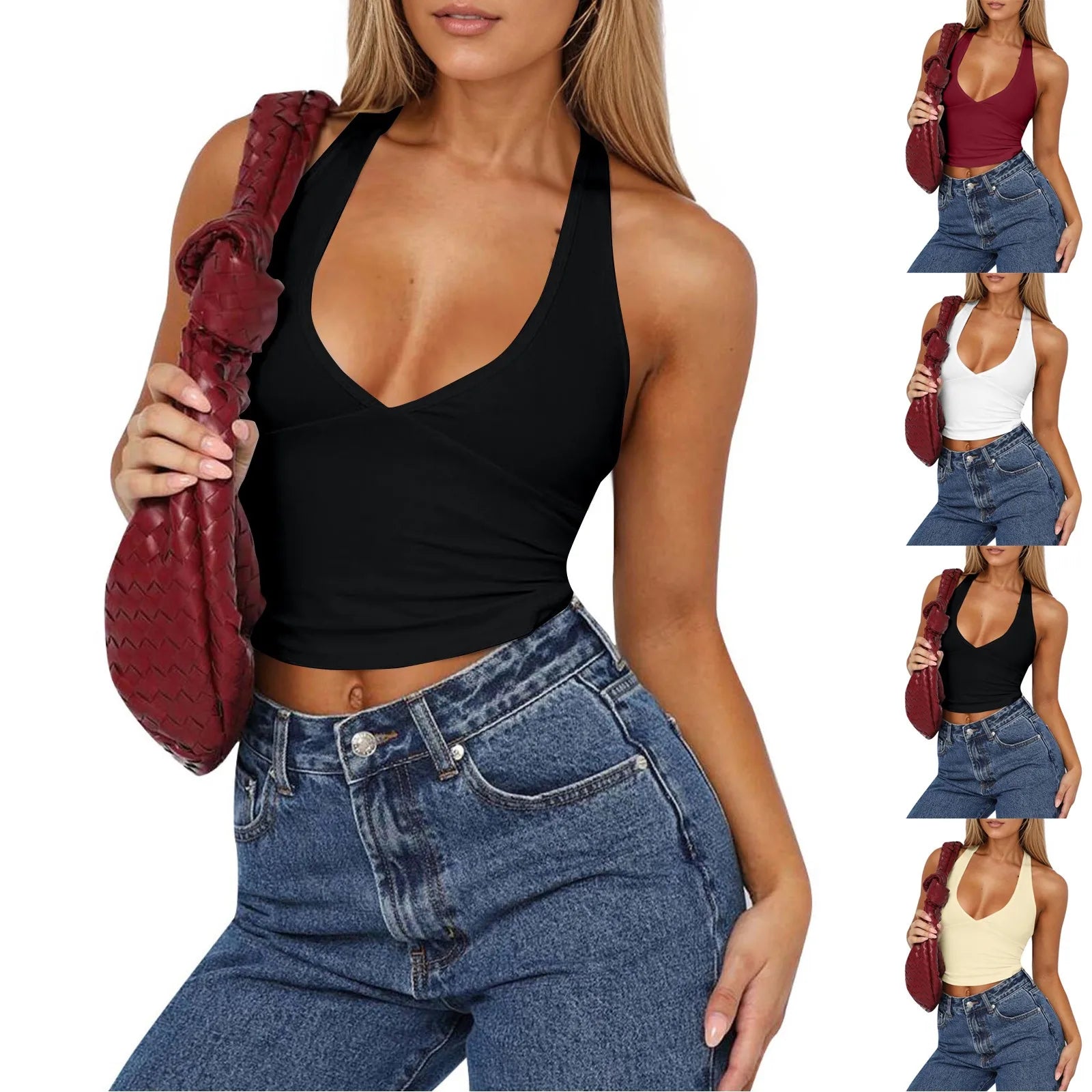 Summer Backless Halter Camisole Top for Women - Ky Ky Kiwi