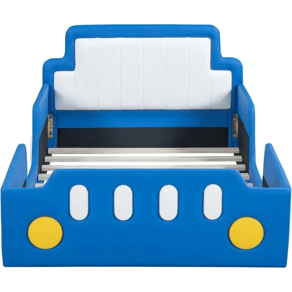 Race Car PU Leather Bed Frame for Kids - Ky Ky Kiwi