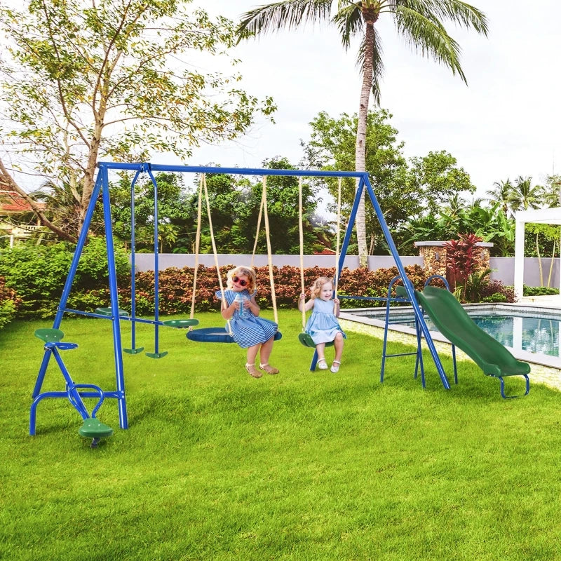 Metal Swing Set for Kids Outdoor, Heavy Duty Frame with Double Swings,  for Backyard Playground. - Ky Ky Kiwi