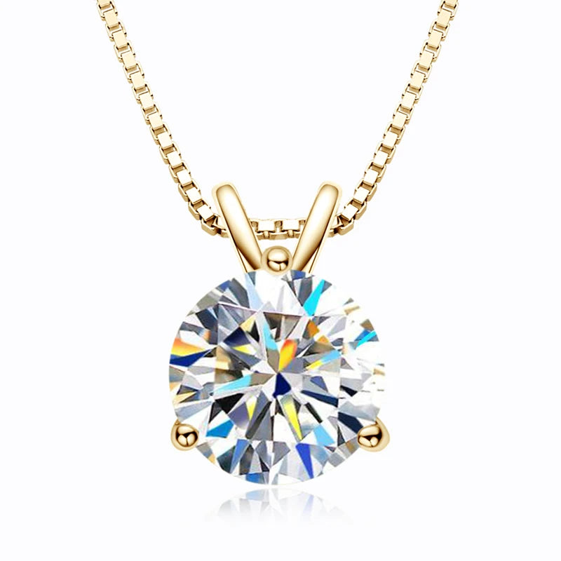 Moissanite Pendant Necklace in 925 Silver for Women Gift - Ky Ky Kiwi