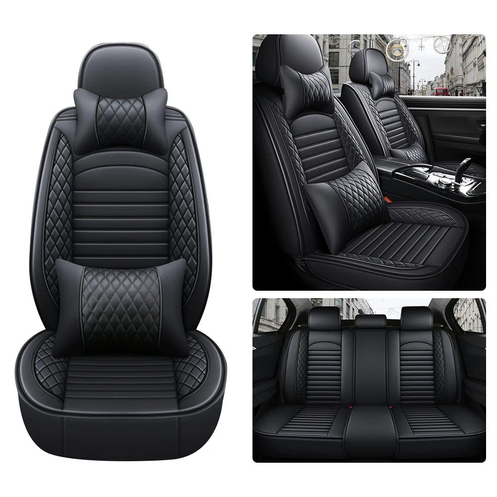PU Leather Universal Car Seat Covers Full Set Protection - Ky Ky Kiwi