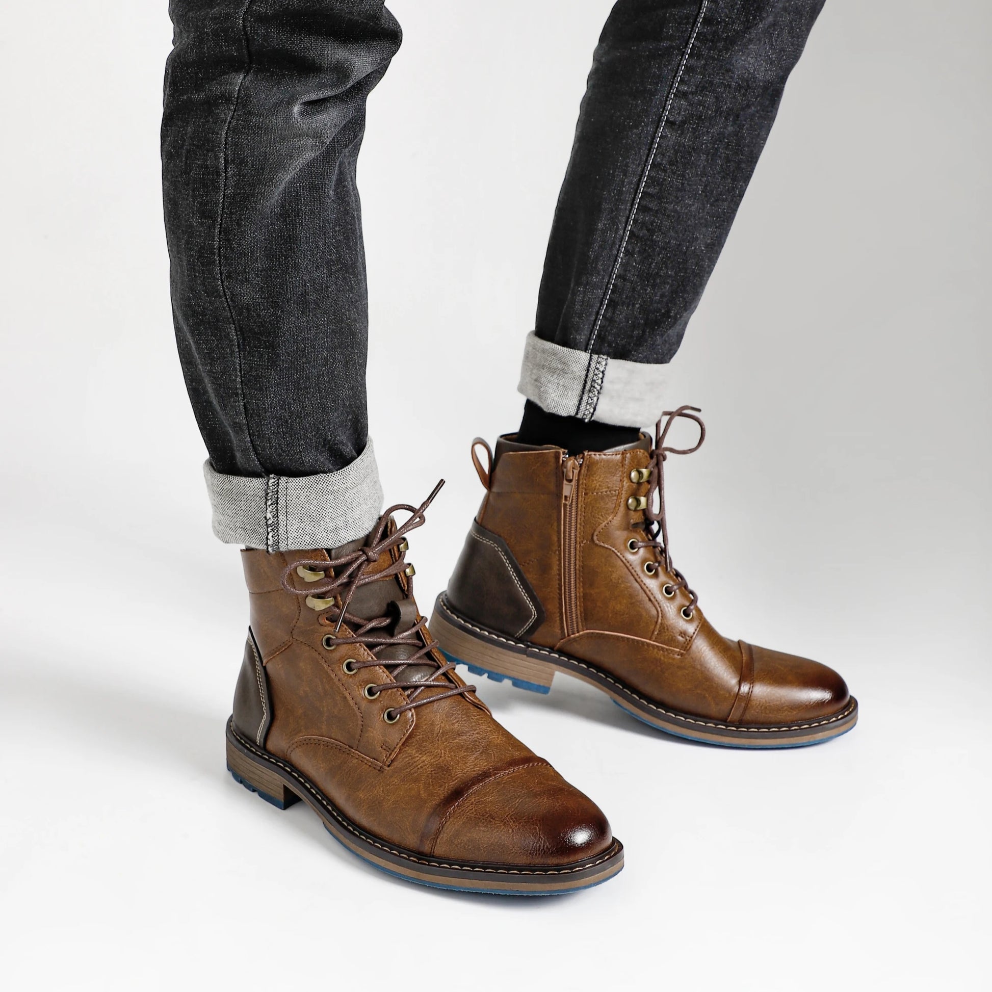 Retro Leather Ankle Boots for Men Fashionable and Comfortable - Ky Ky Kiwi