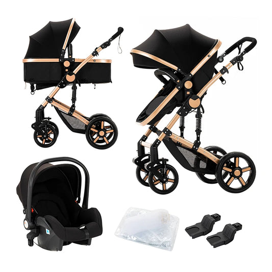 Lightweight Foldable 3 in 1 Newborn Baby Stroller with ISOFIX - Ky Ky Kiwi