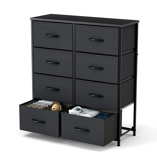 JHK Children's Bedroom Wardrobe With 8 Fabric Drawer Storage - Ky Ky Kiwi