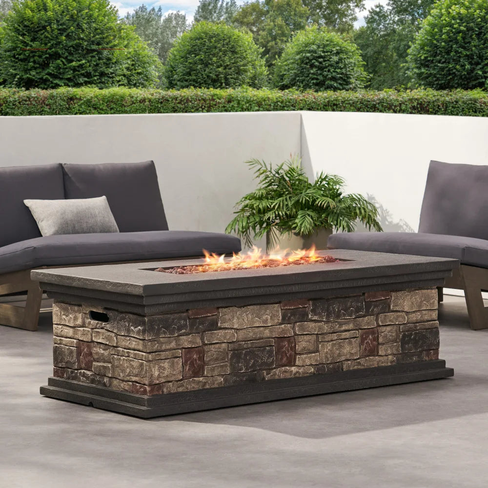Rectangular Outdoor Concrete Fire Pit for Cozy Gatherings - Ky Ky Kiwi