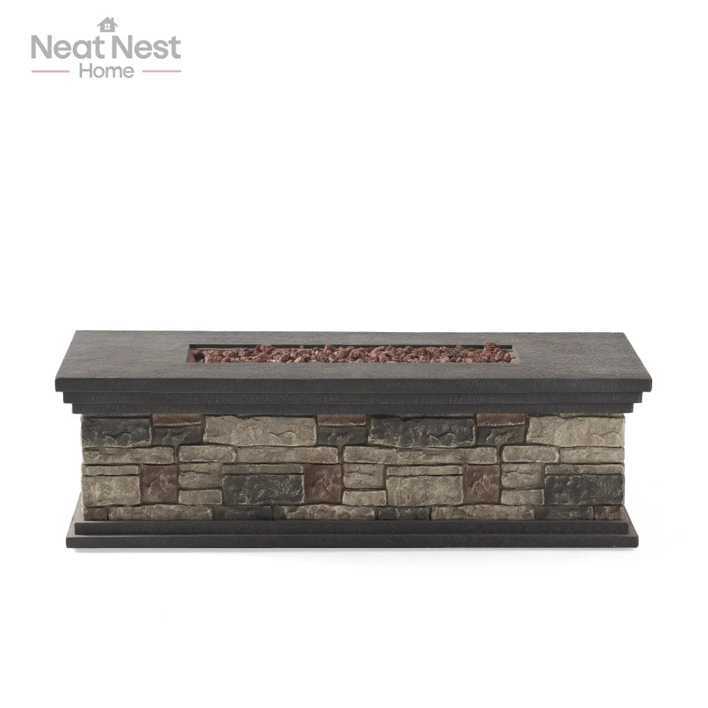 Rectangular Outdoor Concrete Fire Pit for Cozy Gatherings - Ky Ky Kiwi