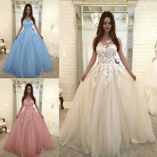 V-Neck Wedding Dresses Lace Applique A-Line Civil Bride Gowns Sequin vestidos de novia 2025 Customized