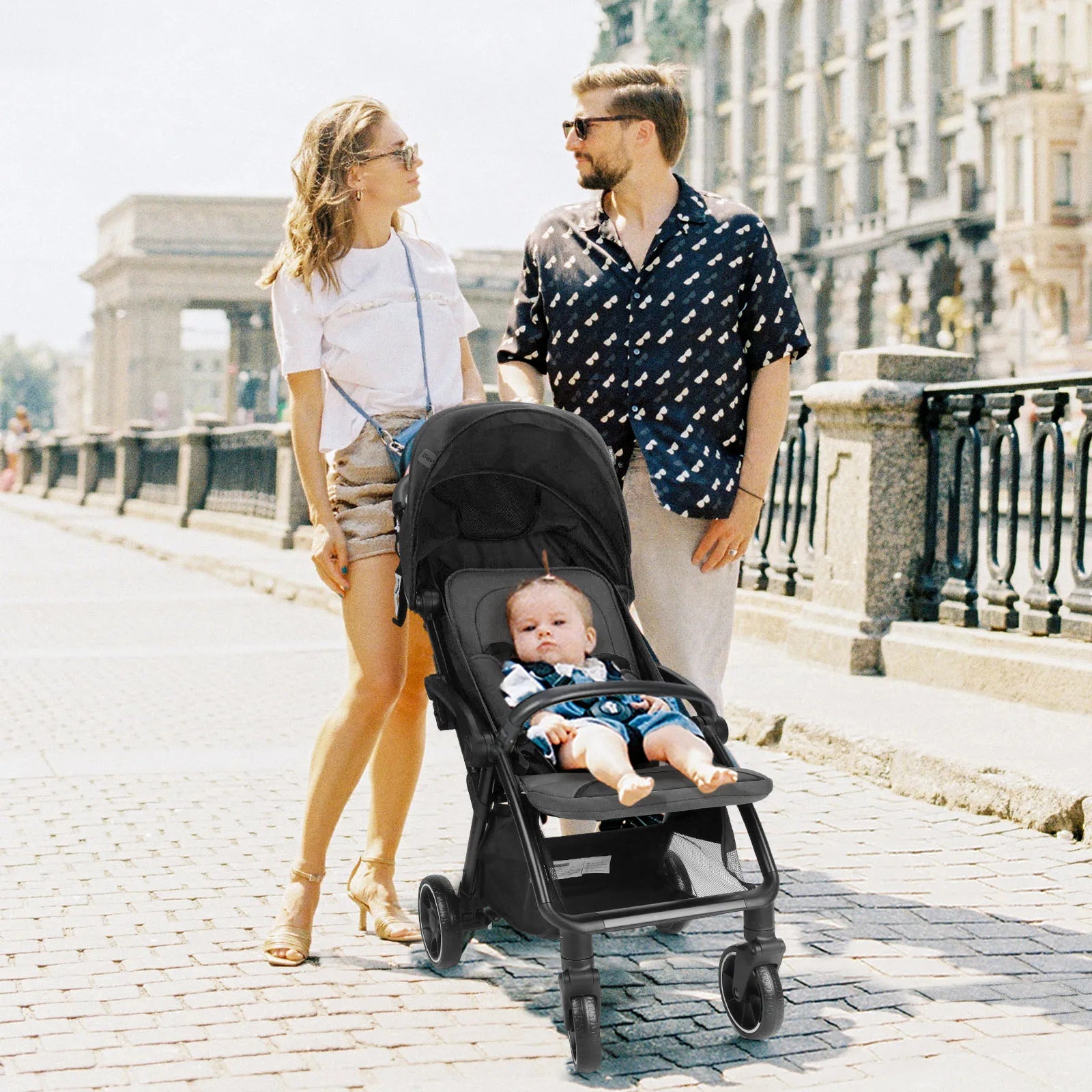 Luxury Foldable Portable Stroller for Newborns and Toddlers - Ky Ky Kiwi