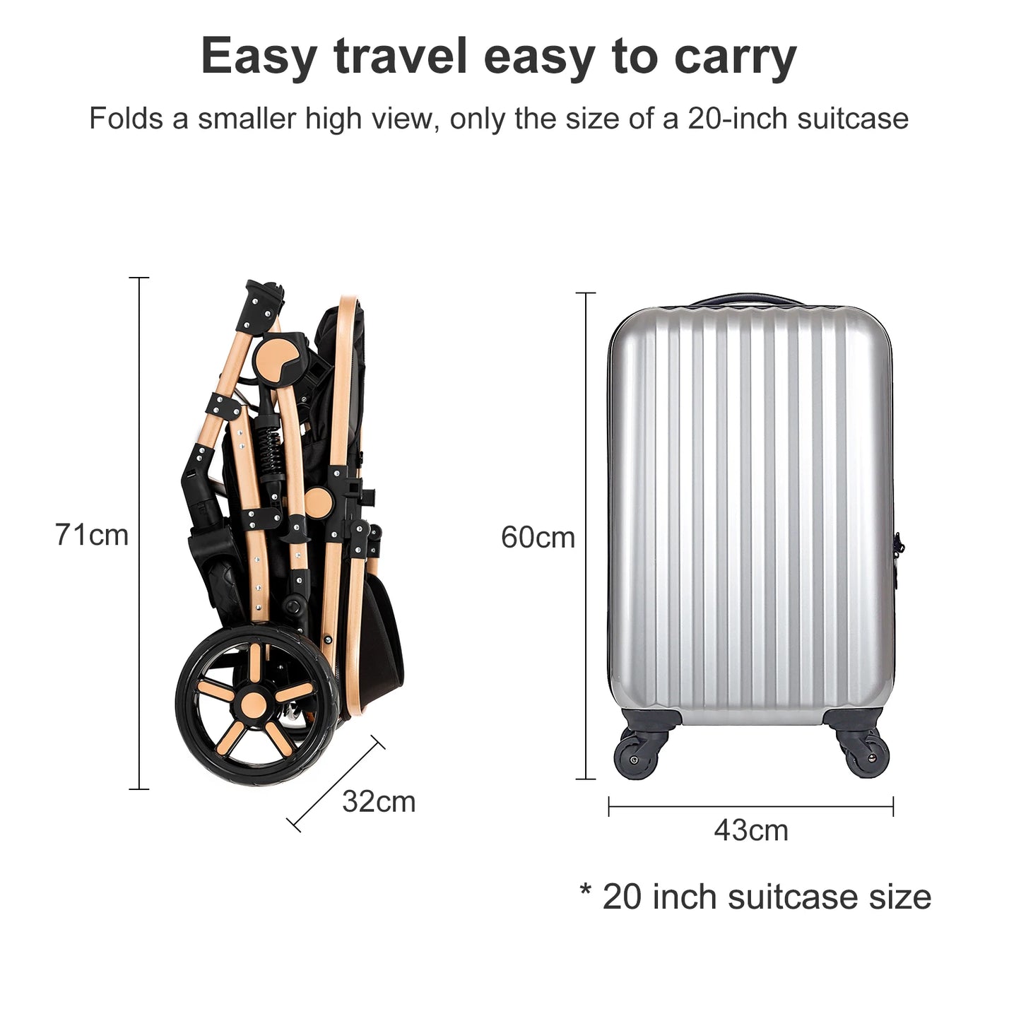 3 in 1 Lightweight Baby Stroller with Safety Seat System - Ky Ky Kiwi