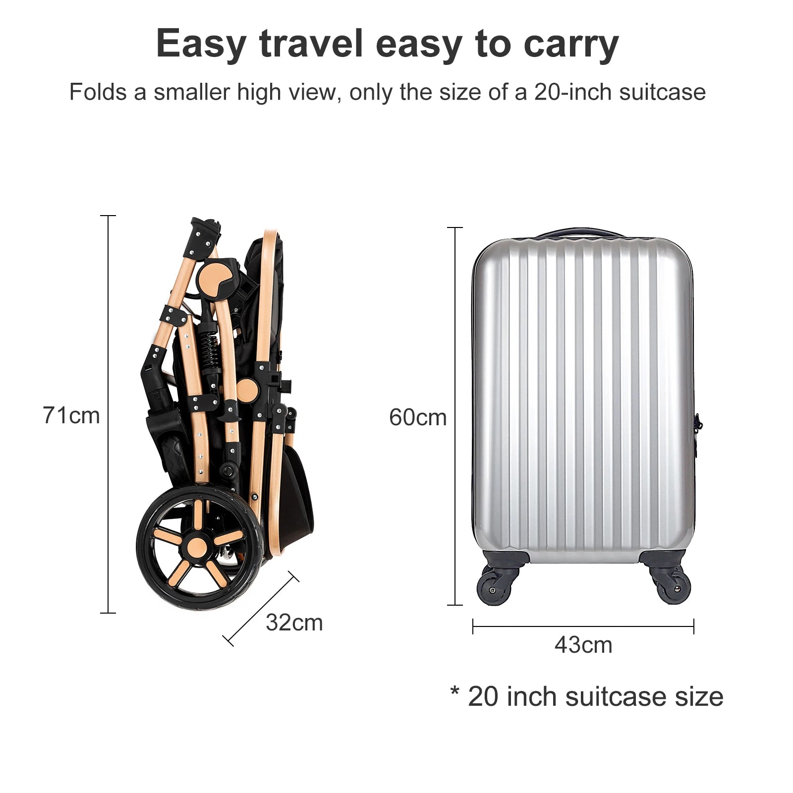 3 in 1 Lightweight Baby Stroller with Safety Seat System - Ky Ky Kiwi