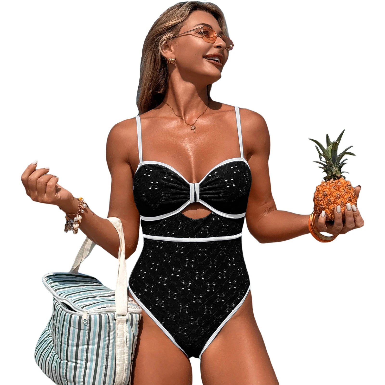 Sexy V Neck Ruffle Monokini Tummy Control Women's Swimwear - Ky Ky Kiwi