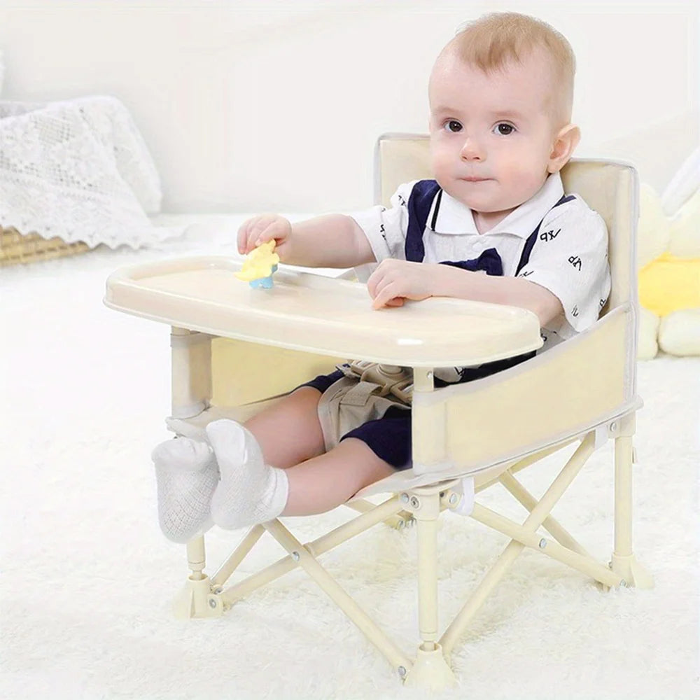 Stylish High Chair with Adjustable Footrest and Detachable Cushion - Ky Ky Kiwi