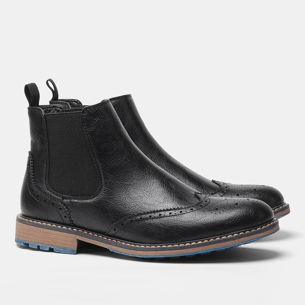 Retro Leather Ankle Boots for Men Fashionable and Comfortable - Ky Ky Kiwi