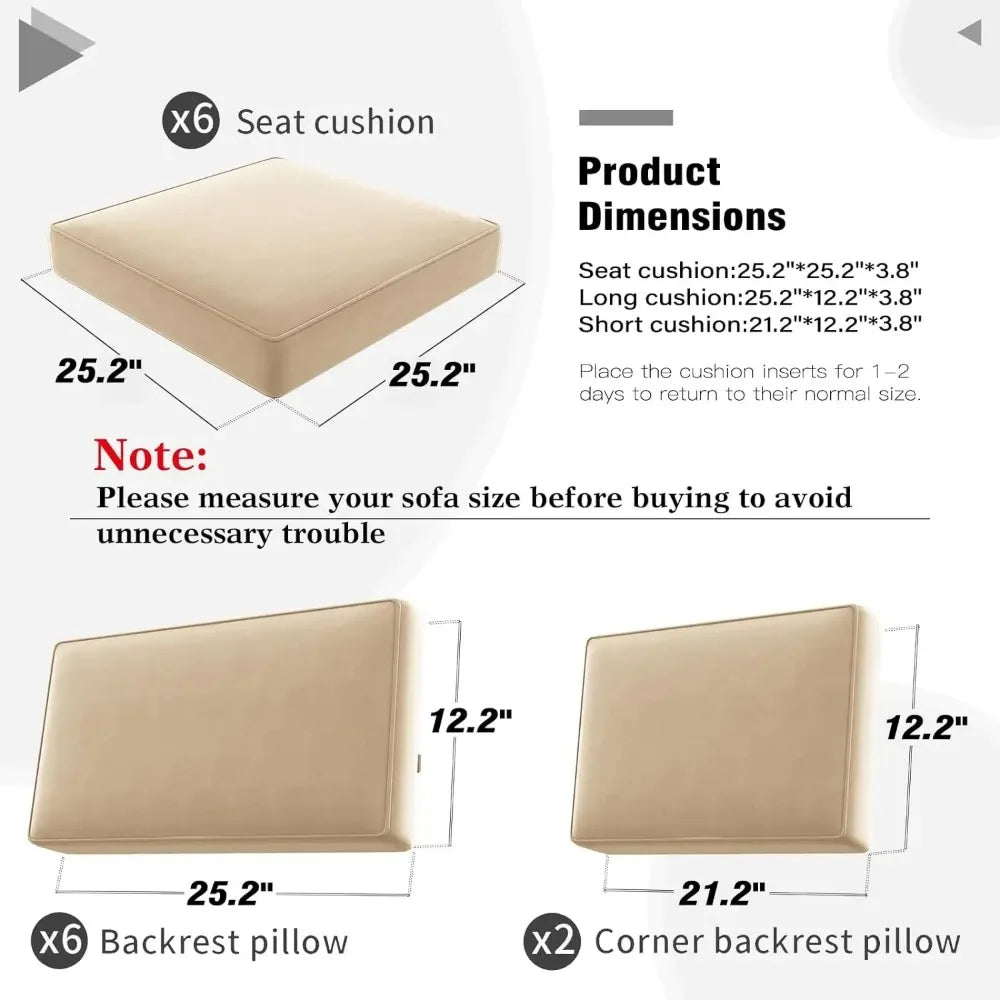 Outdoor Furniture Replacement Cushions for Patio Sectional Sofa Set - Ky Ky Kiwi