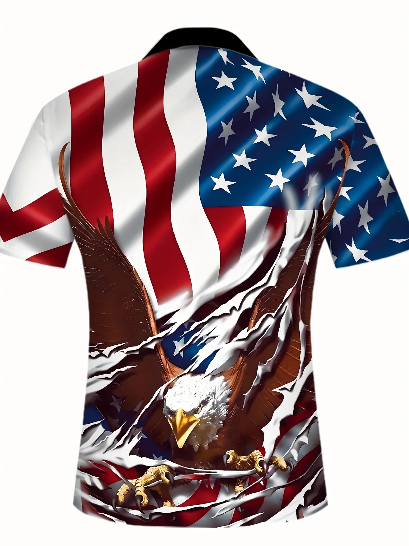 Men's Casual American Flag Golf Shirt for Summer Wear - Ky Ky Kiwi