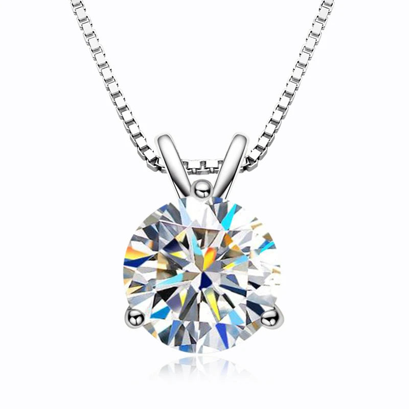 Moissanite Pendant Necklace in 925 Silver for Women Gift - Ky Ky Kiwi