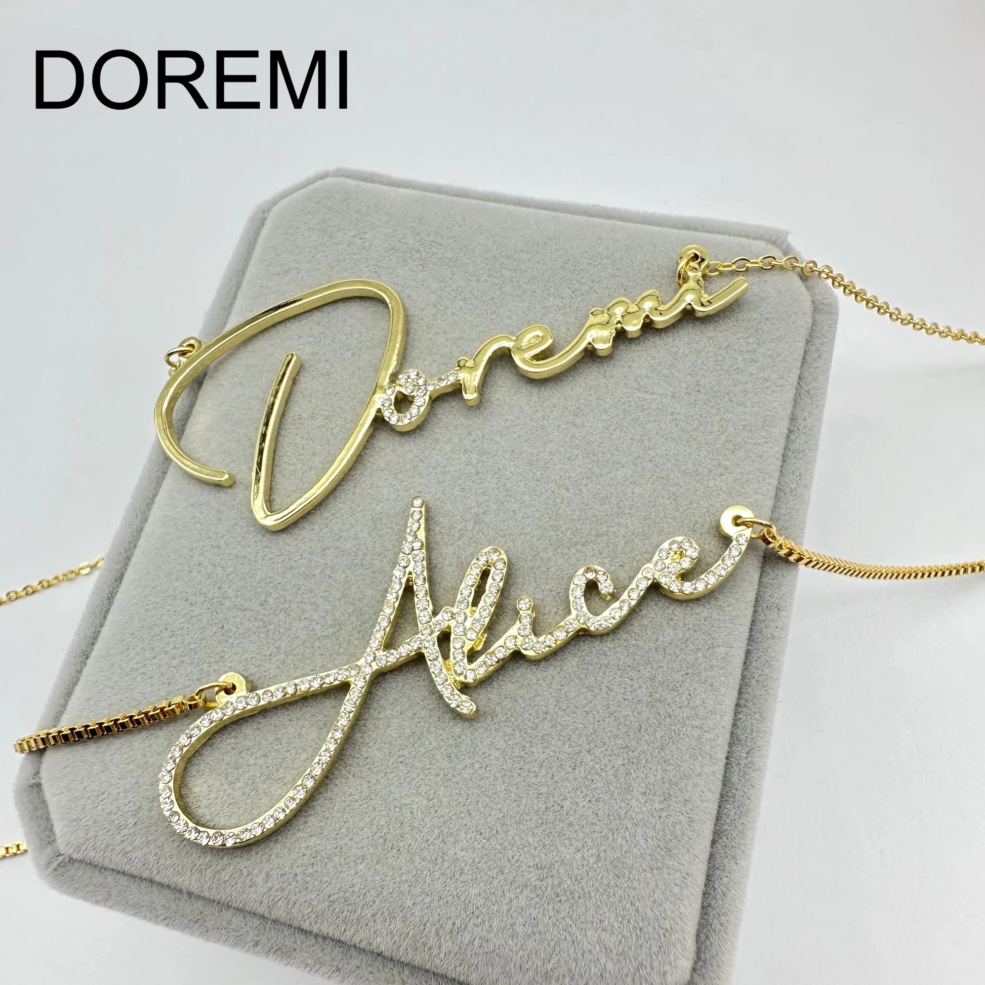 Personalized Crystal Pendant Necklace Custom Name with Diamond Letter - Ky Ky Kiwi