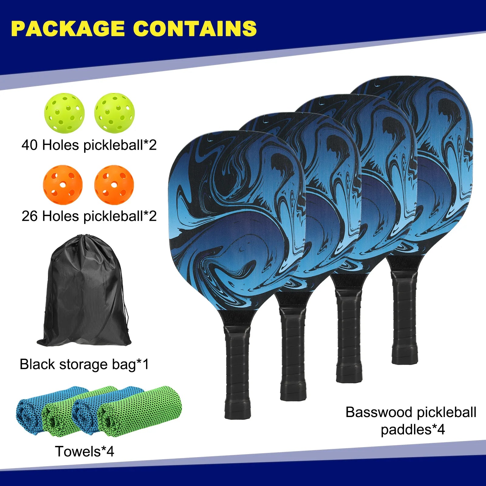 Premium Pickleball Paddle Set with Cushioned Grip and Accessories - Ky Ky Kiwi
