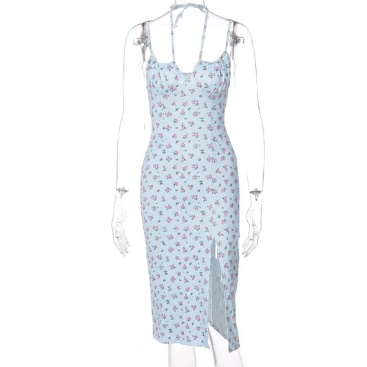 New Women Evening Party Dress Fashion Printing Sexy Dresses Ruched Elegant Floral Beach Vacation Bodycon Streetwear Long Dress