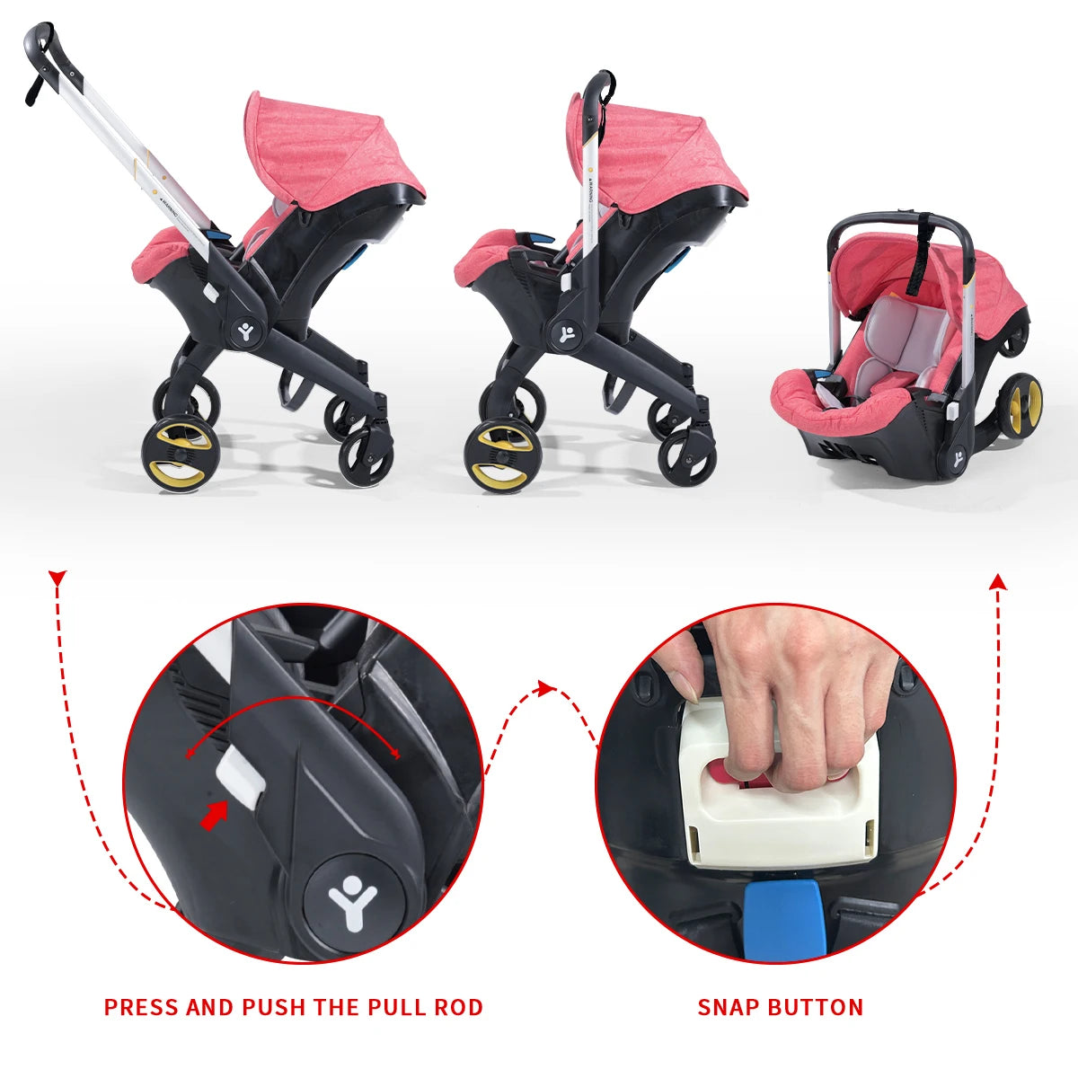 Versatile Folding Baby Stroller with Adjustable Handle for Easy Travel - Ky Ky Kiwi