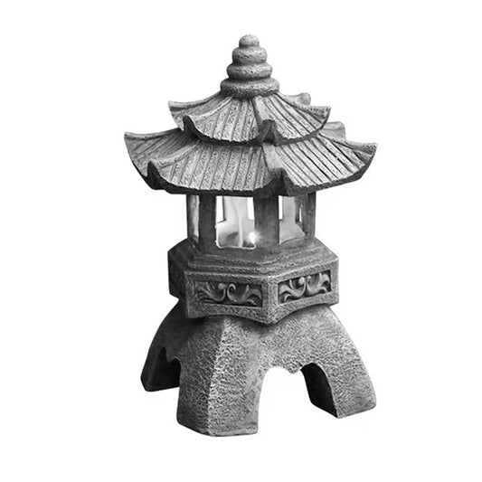 Solar LED Stone Pagoda Lantern For Outdoor Landscape Lighting - Ky Ky Kiwi