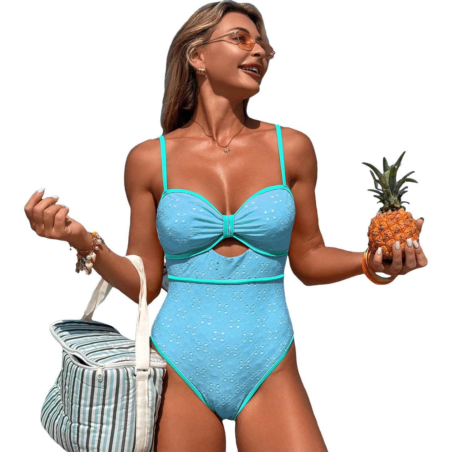 Sexy V Neck Ruffle Monokini Tummy Control Women's Swimwear - Ky Ky Kiwi