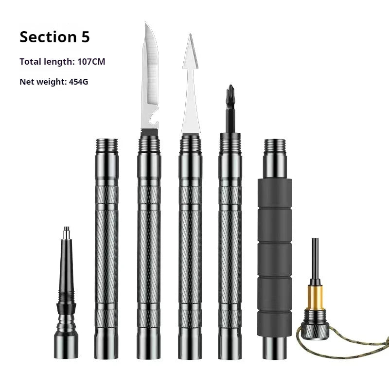 Adjustable Lightweight Tactical Hiking Poles with Multi Tool Accessories - Ky Ky Kiwi