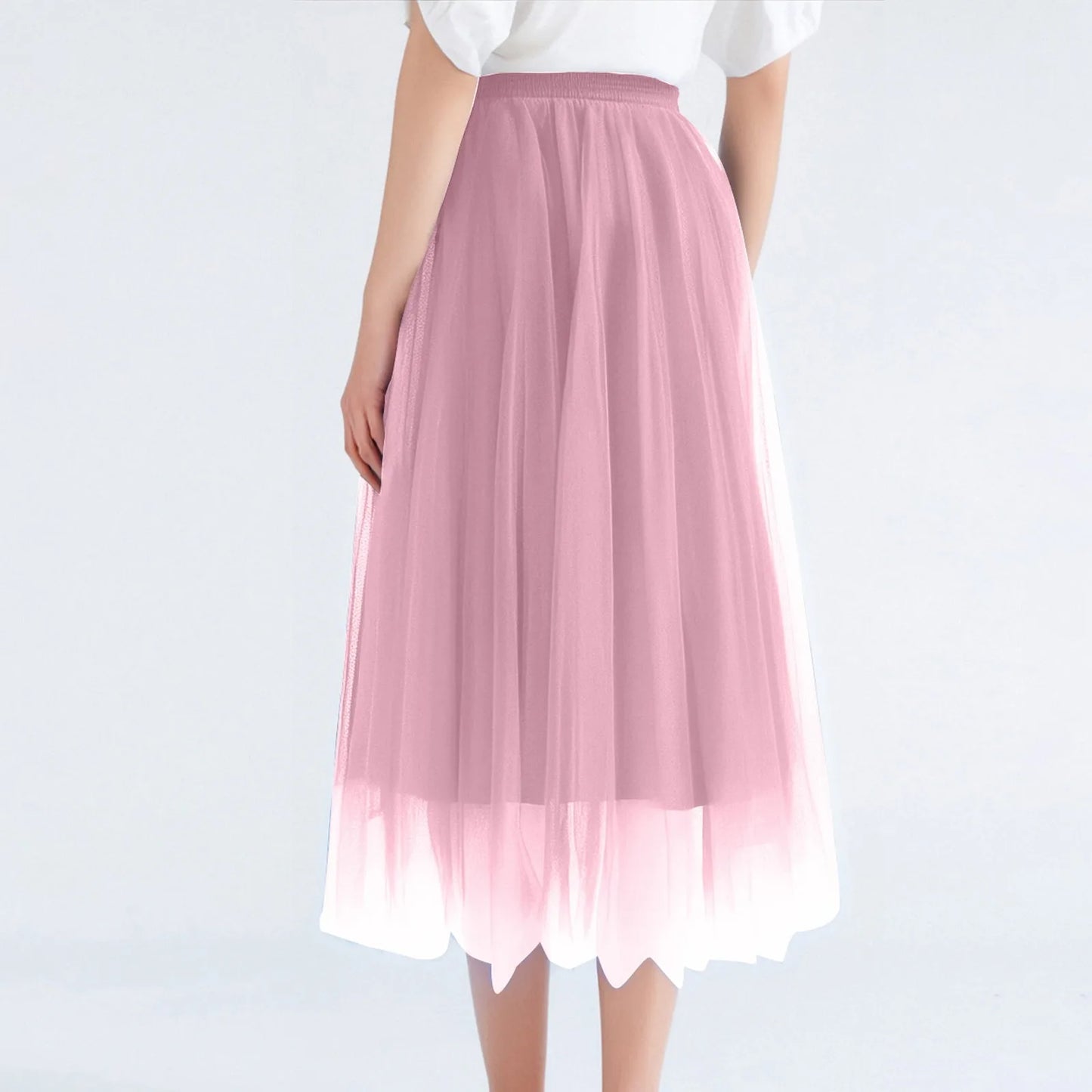 Vintage High Waist Tulle Skirt for Women Elegant Pleated Design - Ky Ky Kiwi