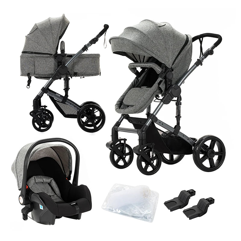 Lightweight Foldable 3 in 1 Newborn Baby Stroller with ISOFIX - Ky Ky Kiwi