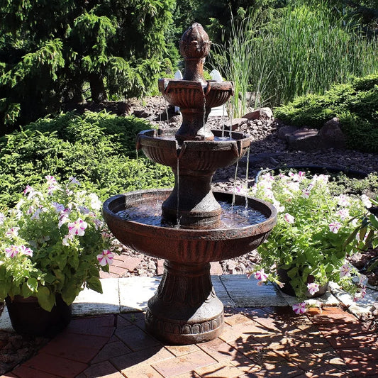 Elegant Three-Layer Electric Fountain for Outdoor Spaces - Ky Ky Kiwi