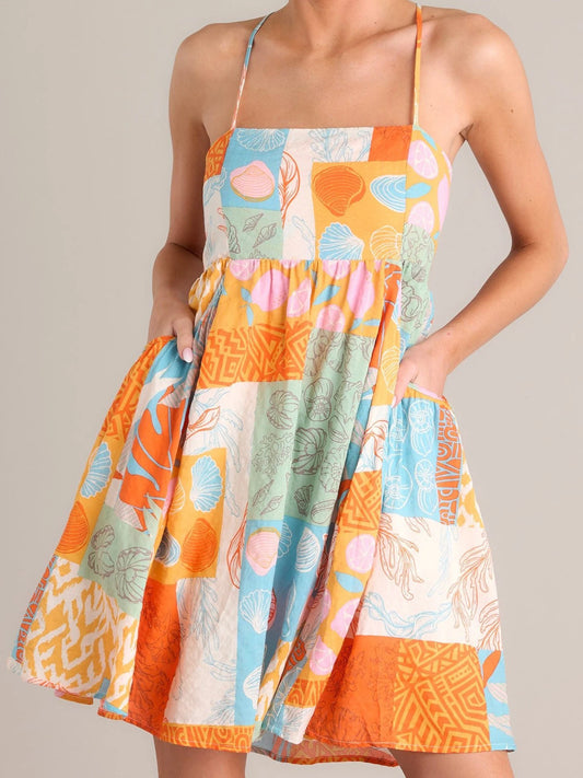 Women s Boho Floral Print Spaghetti Strap Maxi Dress with Open Back and Ruffle Hem for Summer Beach Vacation