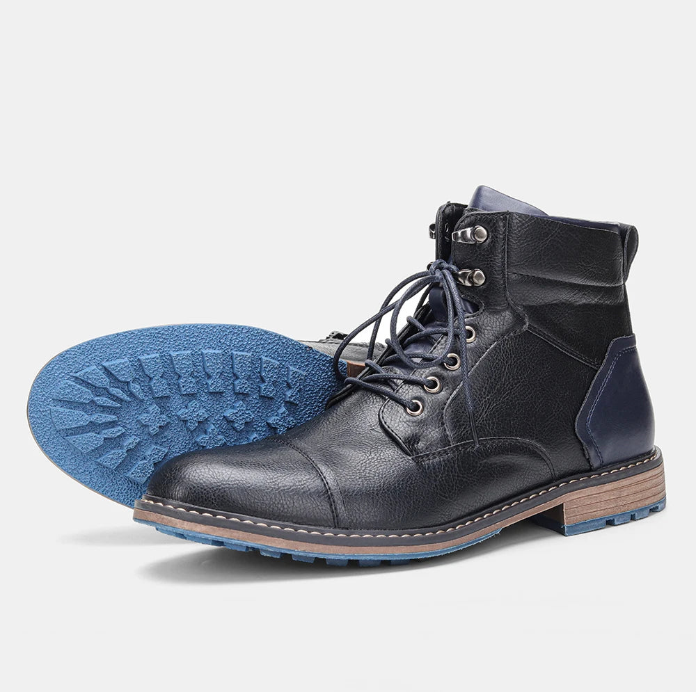 Retro Leather Ankle Boots for Men Fashionable and Comfortable - Ky Ky Kiwi
