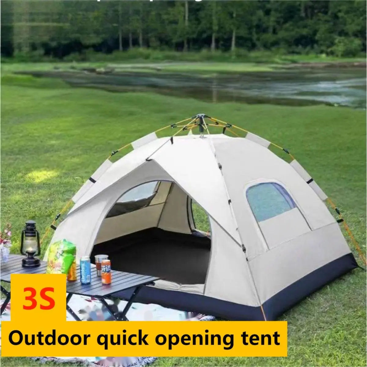 Automatic Quick-Opening Camping Tent with Two Doors and Windows - Ky Ky Kiwi