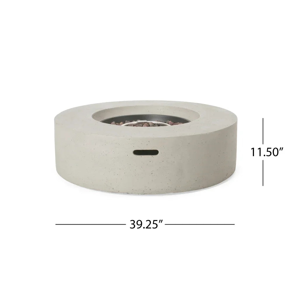 Modern Round Outdoor Concrete Propane Fire Pit for Patio - Ky Ky Kiwi