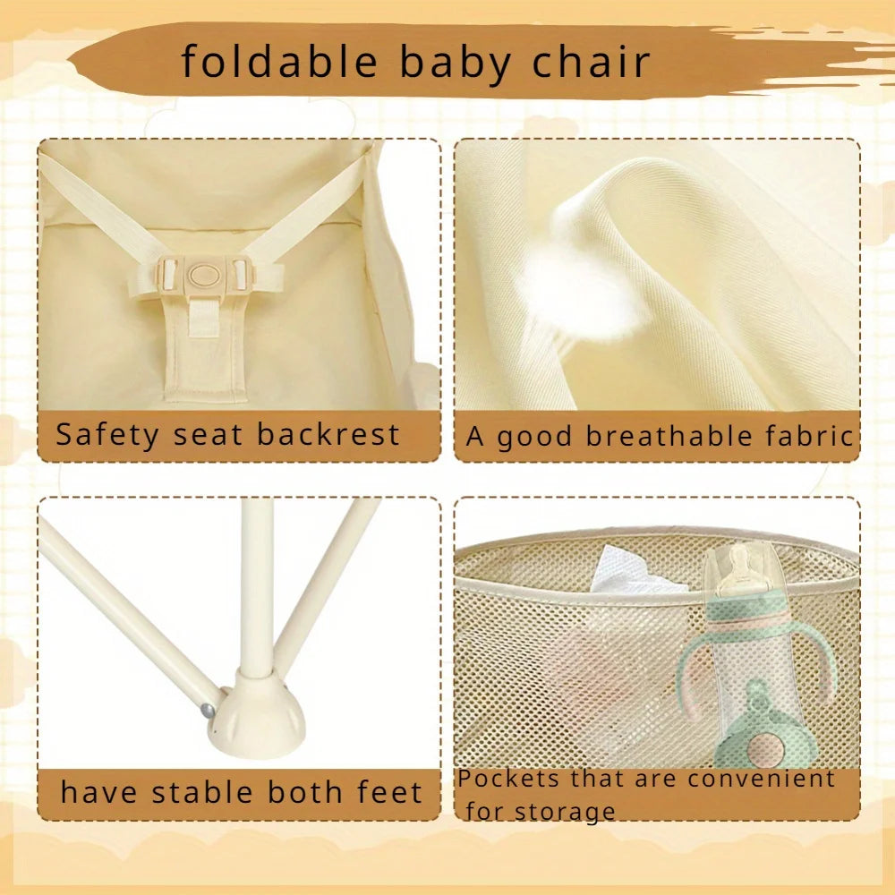 Stylish Durable High Chair with Adjustable Footrest and Cushion - Ky Ky Kiwi