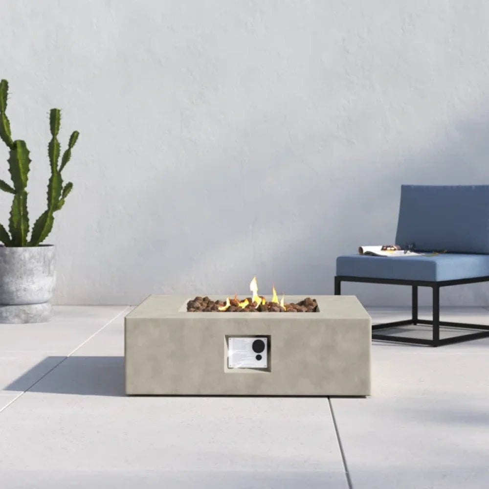 Concrete Outdoor Fire Pit Table for Modern Garden Enjoyment - Ky Ky Kiwi