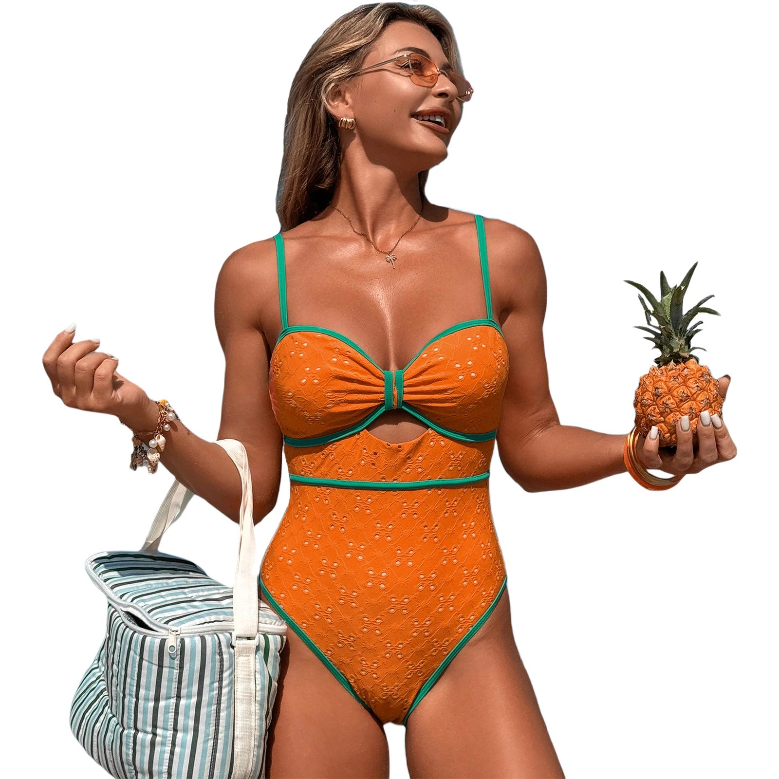 Sexy V Neck Ruffle Monokini Tummy Control Women's Swimwear - Ky Ky Kiwi