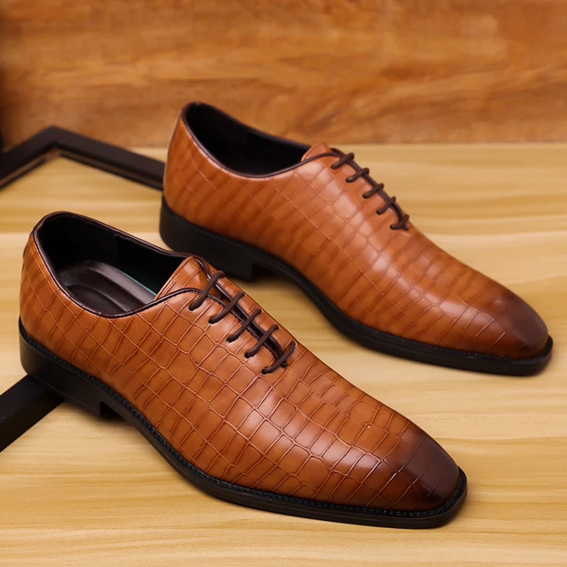 Luxury Men's Leather Brogue Oxford Shoes for Formal Occasions - Ky Ky Kiwi
