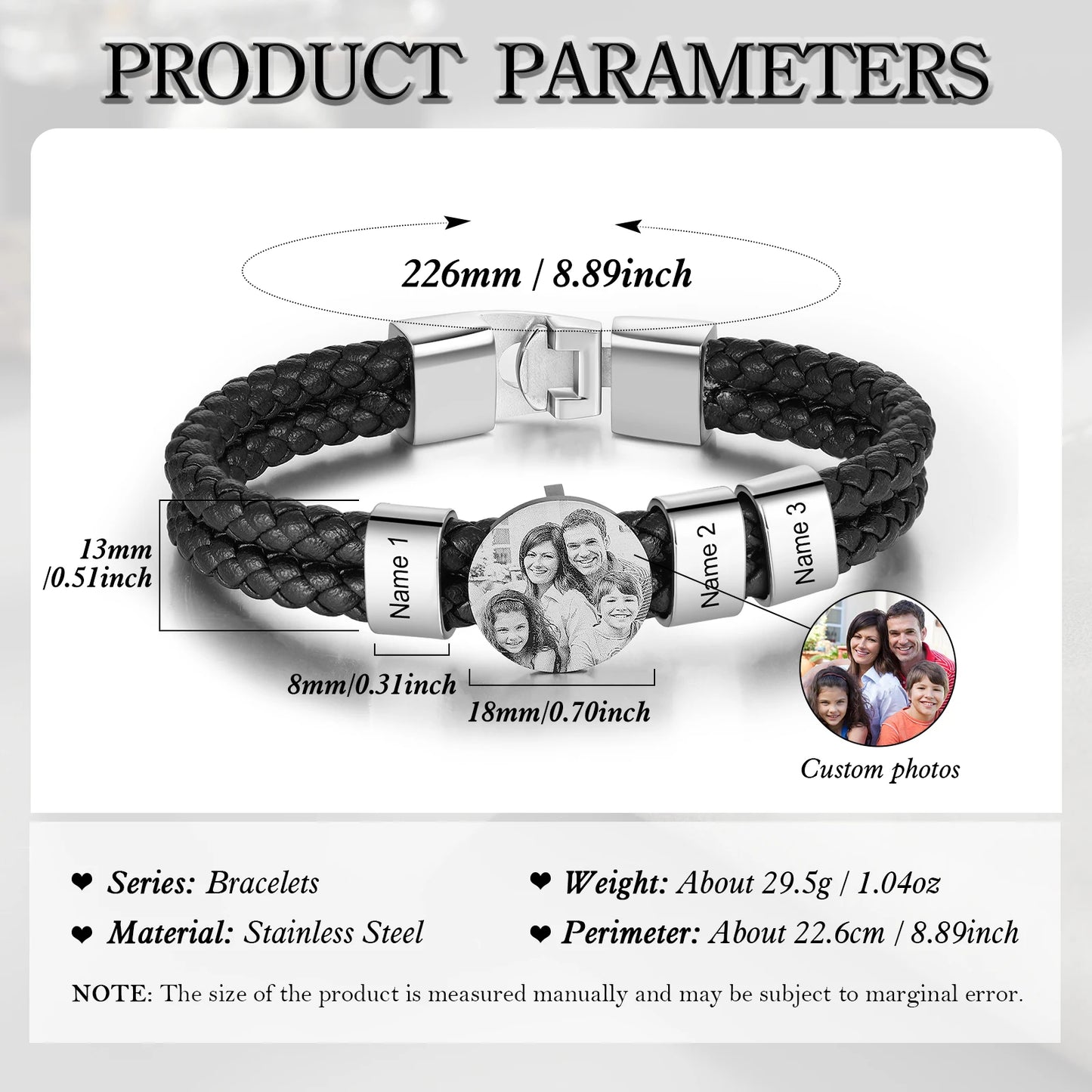 Personalized Leather Bracelets for Men with Custom Name Charms - Ky Ky Kiwi