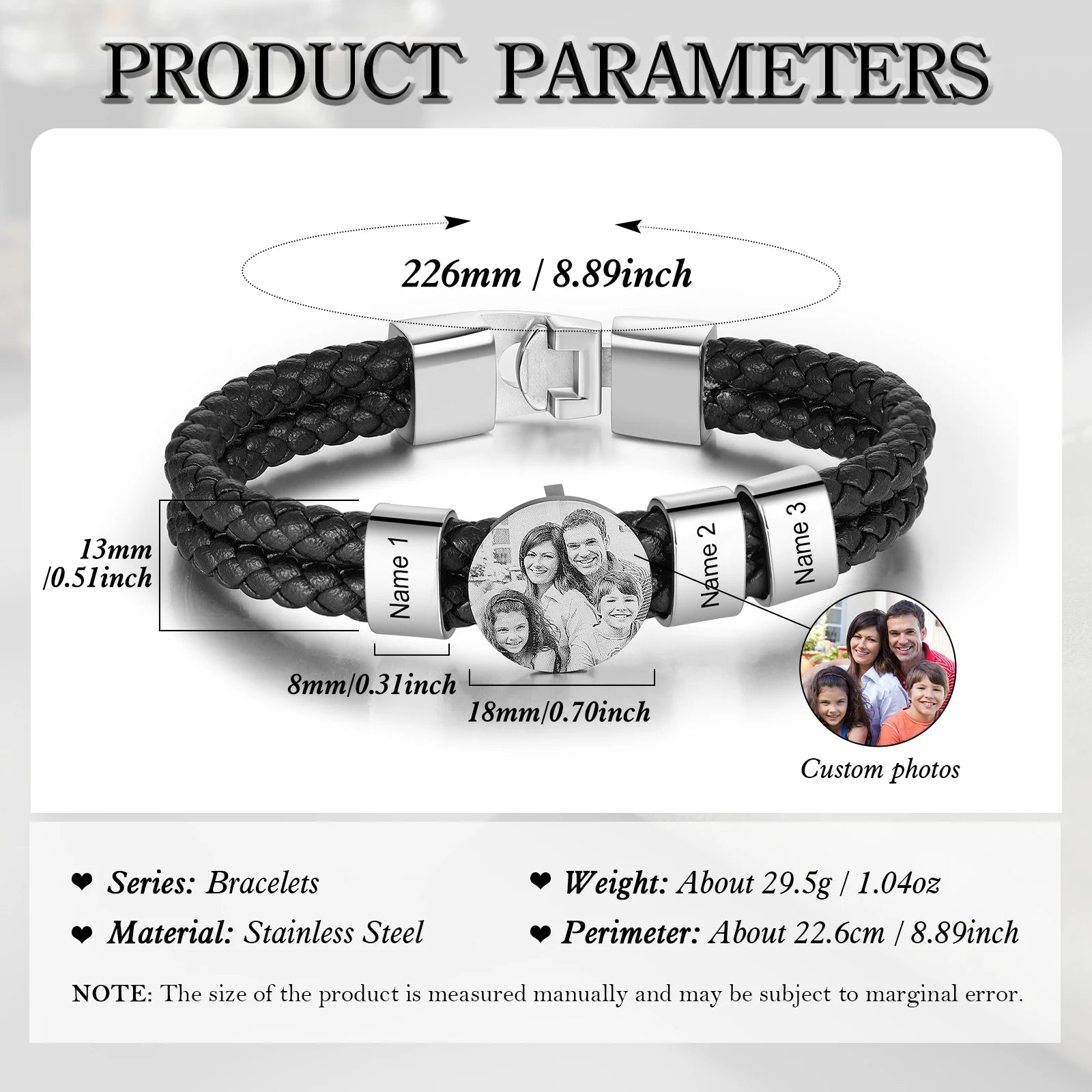 Personalized Leather Bracelets for Men with Custom Name Charms - Ky Ky Kiwi