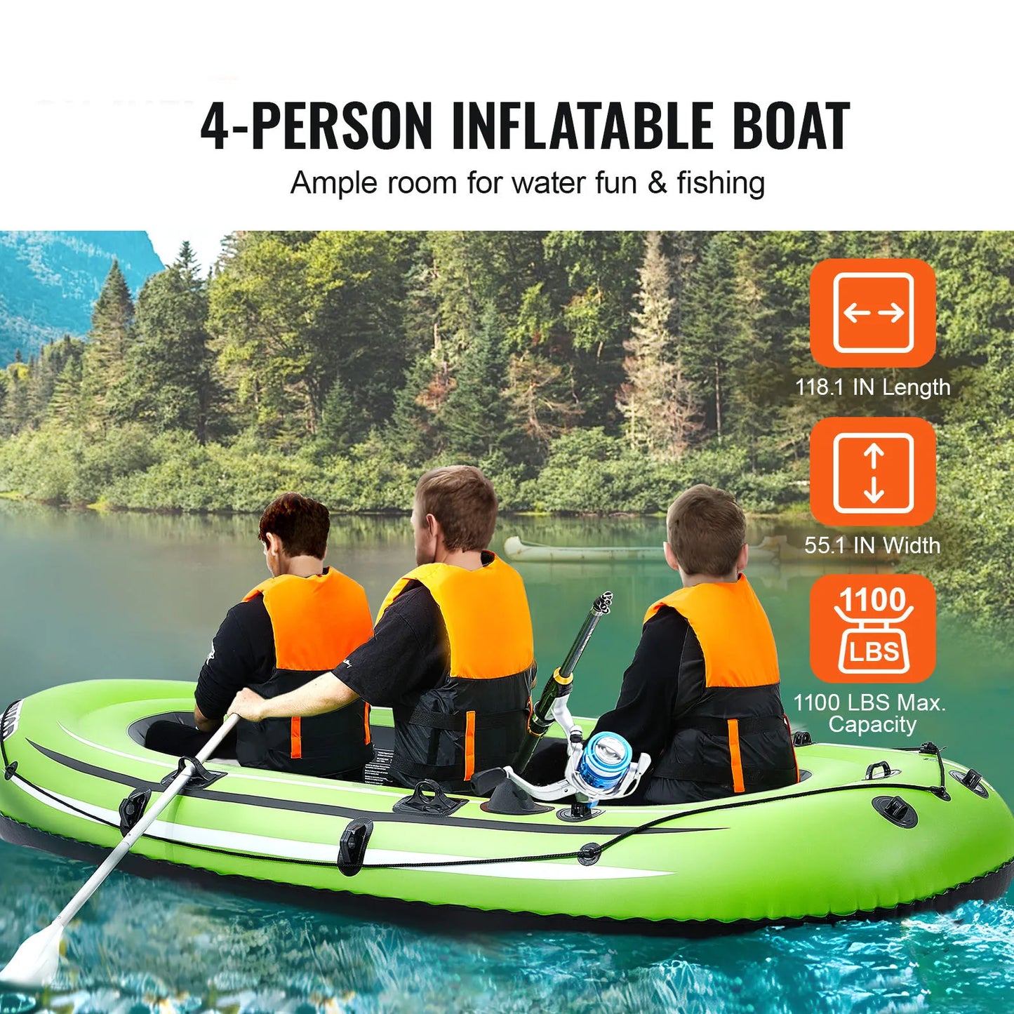 Portable Inflatable Fishing Boat for Fun Water Adventures - Ky Ky Kiwi