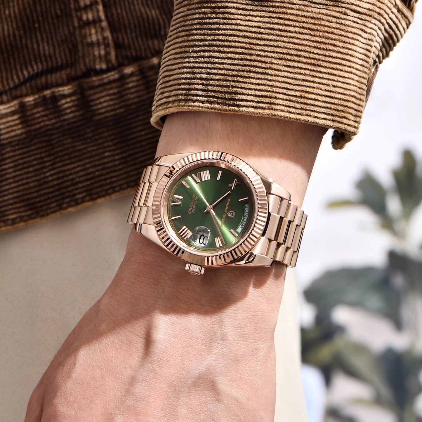 PAGANI DESIGN Men's Watches Rose Gold Luxury Mechanical Automatic Watch For Men Calendar Week Waterproof Sapphire Mirror Clock