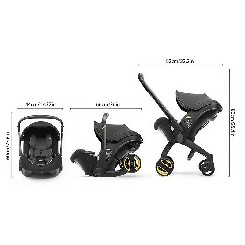 4-in-1 Baby Stroller Travel System With Compact Car Seat - Ky Ky Kiwi