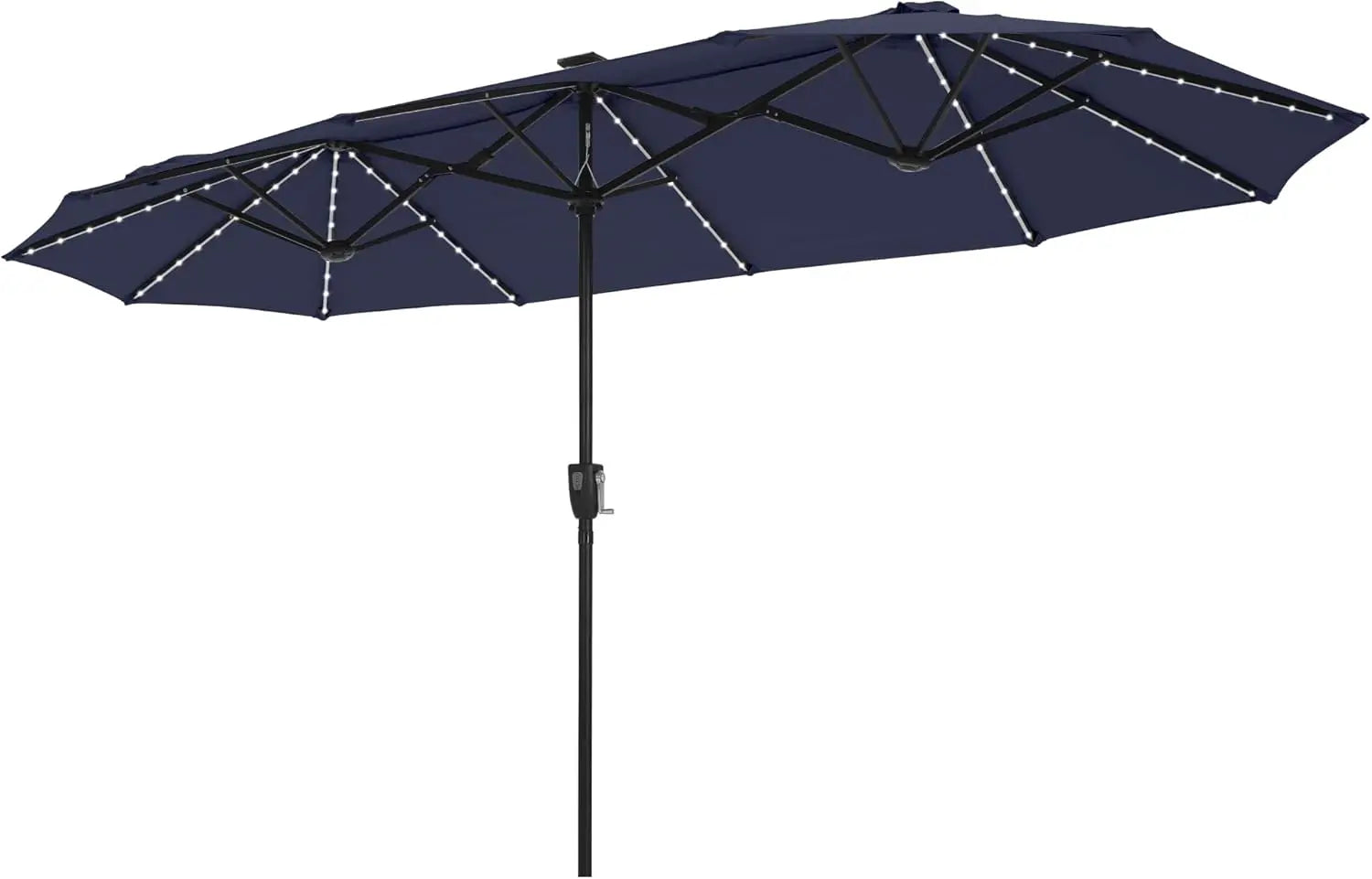 Double-Sided Patio Umbrella with Solar Lights for Outdoor Enjoyment - Ky Ky Kiwi