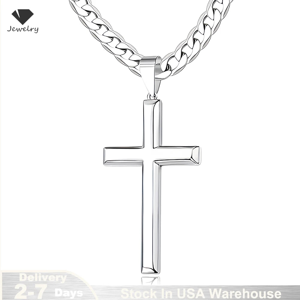 Sterling Silver Cross Pendant Necklace for Men and Women - Ky Ky Kiwi