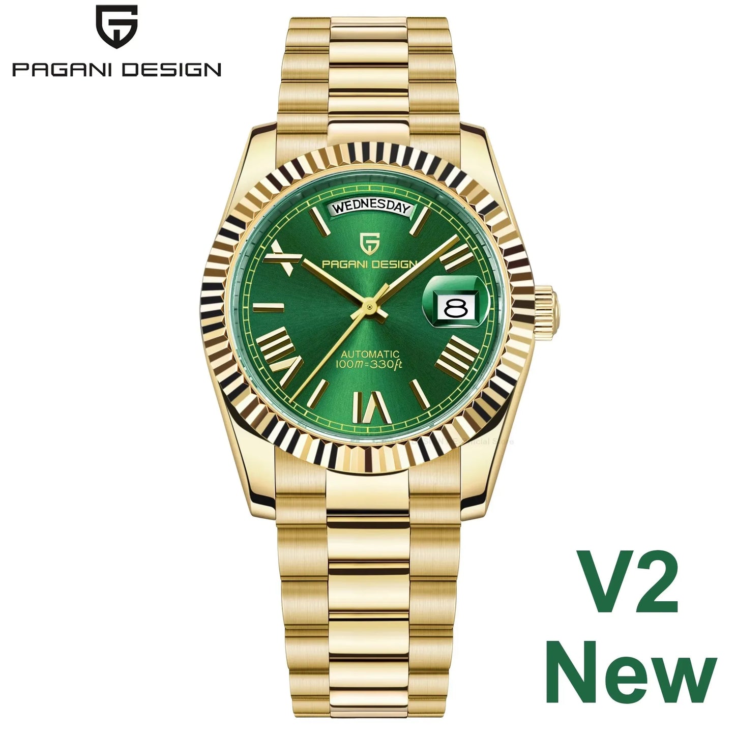 PAGANI DESIGN Men's Watches Rose Gold Luxury Mechanical Automatic Watch For Men Calendar Week Waterproof Sapphire Mirror Clock