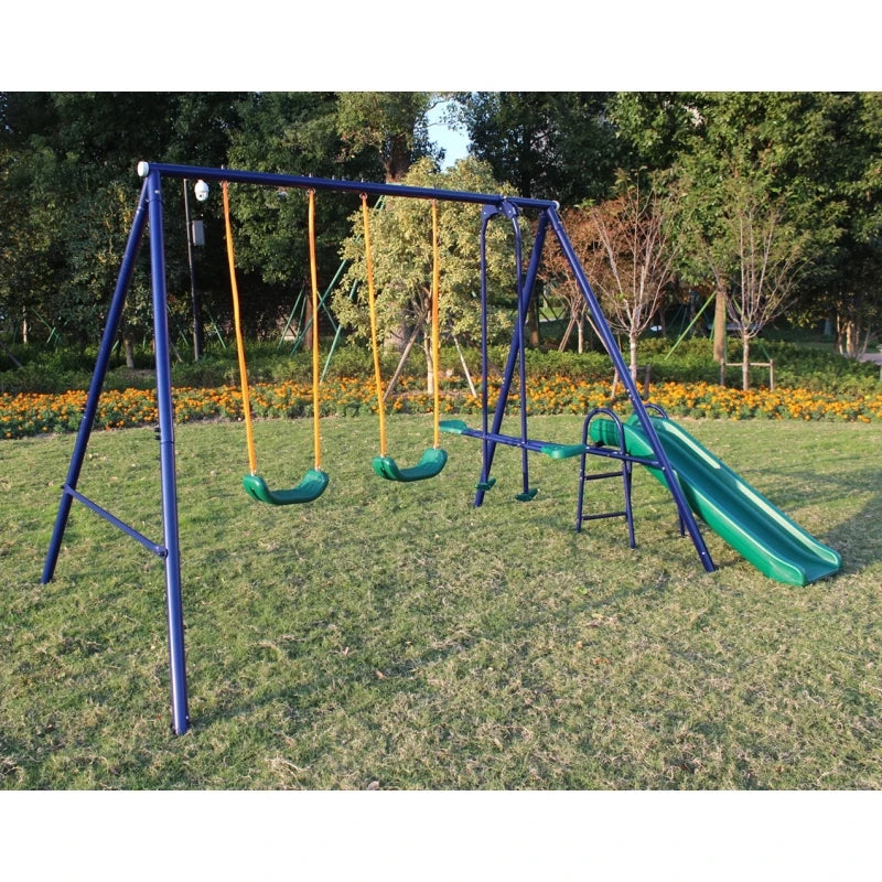 Metal Swing Set for Kids Outdoor, Heavy Duty Frame with Double Swings,  for Backyard Playground. - Ky Ky Kiwi