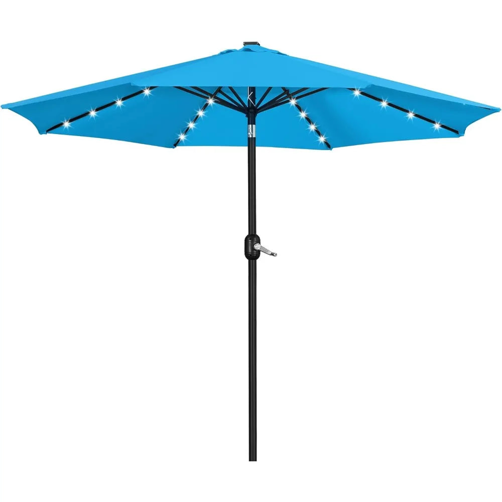 Solar Powered Patio Umbrella with LED Lights for Outdoor Relaxation - Ky Ky Kiwi
